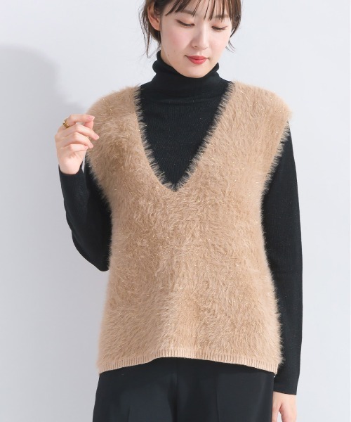 DIARIUM（ディアリウム）の「フェザーヤーンニットベスト（ベスト・レディース・キャメル/グレイッシュベージュ・M）」の15枚目の写真