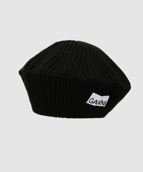GANNI(ガニー)の「Structured Rib Beret(ニットキャップ/ビーニー・レディース・ブラック/ピンク/ベージュ・OS)」の2枚目の写真