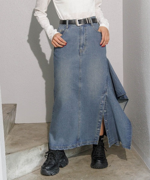 PAGEBOY（ページボーイ）の「イレヘムデニムスカート（デニムスカート・レディース・ブラック/ブルー・SMALL/MEDIUM）」の15枚目の写真