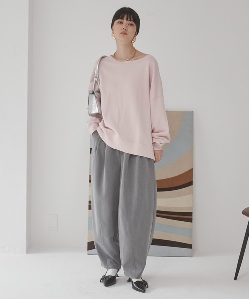 ANGIE(アンジー)の「タックカーブパンツ(スラックス・レディース・グレー/アイボリー/ブラック/ダークグレー・FREE)」の10枚目の写真