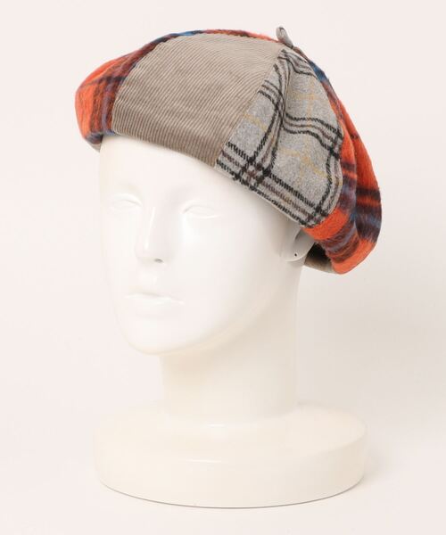 polcadot(ポルカドット)の「CRAZY PATCH BERET/チェック パッチワークベレー(ハンチング/ベレー帽・レディース・ネイビー/ベージュ/ブラウン・FREE)」の9枚目の写真