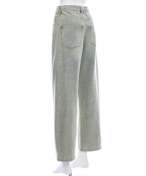 clear（クリア）の「オーバーダイ加工デニムカーブパンツ[ヴィンテージライク ストリートコーデ]≪再入荷≫（デニムパンツ・レディース・ベージュ・S/M/L）」の5枚目の写真
