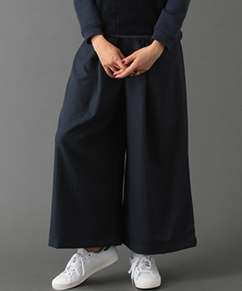 SEVENDAYS=SUNDAY（セブンデイズサンデイ）の「エステル起毛　ガウチョパンツ（その他パンツ・レディース・チャコールグレー/ベージュ/ネイビー・MEDIUM/LARGE）」の3枚目の写真