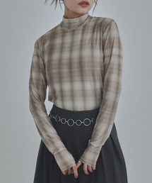 チェック柄シアートップス