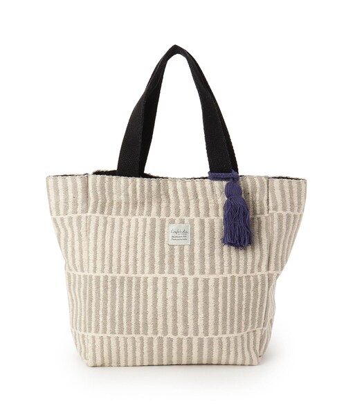 one'sterrace（ワンズテラス）の「◆【ワンズテラスオリジナル】ジャカードバッグ スティックス（トートバッグ・レディース・ブラック系8/グレー系4・99）」の2枚目の写真