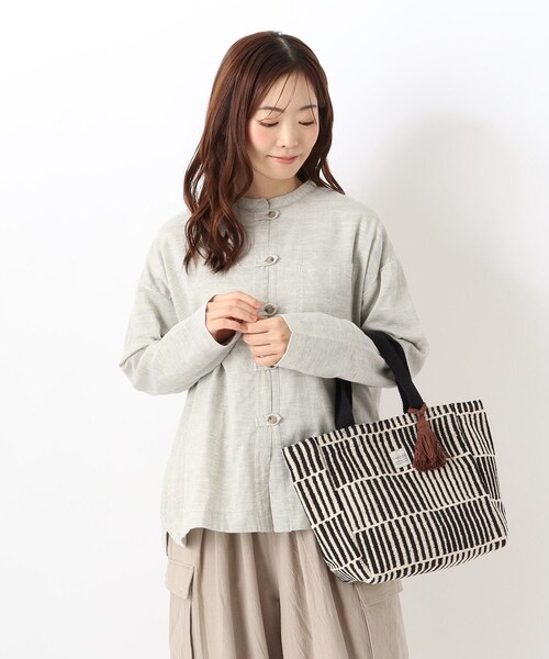 one'sterrace（ワンズテラス）の「◆【ワンズテラスオリジナル】ジャカードバッグ スティックス（トートバッグ・レディース・ブラック系8/グレー系4・99）」の11枚目の写真
