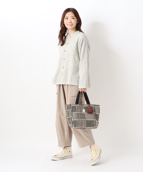 one'sterrace（ワンズテラス）の「◆【ワンズテラスオリジナル】ジャカードバッグ スティックス（トートバッグ・レディース・ブラック系8/グレー系4・99）」の12枚目の写真