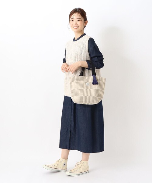 one'sterrace（ワンズテラス）の「◆【ワンズテラスオリジナル】ジャカードバッグ スティックス（トートバッグ・レディース・ブラック系8/グレー系4・99）」の14枚目の写真