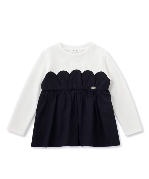 SLAP SLIP（スラップスリップ）の「エンボスハート柄ビスチェドッキングトップス(80~140cm)（シャツ/ブラウス・キッズ・パープル/ブラック・80ｃｍ/120cm/110cm/90cm/130cm/100cm/140cm）」の2枚目の写真