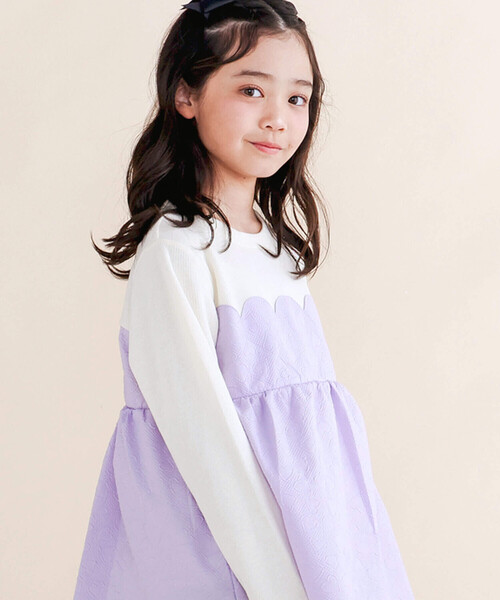 SLAP SLIP（スラップスリップ）の「エンボスハート柄ビスチェドッキングトップス(80~140cm)（シャツ/ブラウス・キッズ・パープル/ブラック・80ｃｍ/120cm/110cm/90cm/130cm/100cm/140cm）」の4枚目の写真