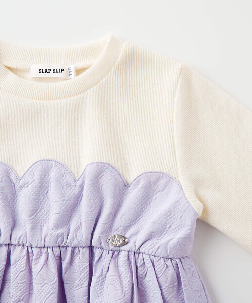SLAP SLIP（スラップスリップ）の「エンボスハート柄ビスチェドッキングトップス(80~140cm)（シャツ/ブラウス・キッズ・パープル/ブラック・80ｃｍ/120cm/110cm/90cm/130cm/100cm/140cm）」の12枚目の写真