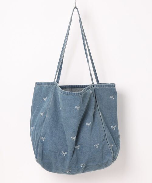 Gentlewoman ラージリボン愛い バケット トートバッグ デニム 210.jpg