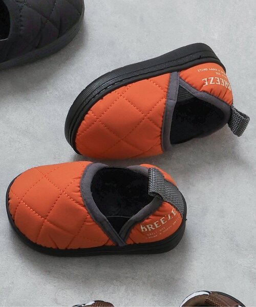 BREEZE（ブリーズ）の「キルトシューズ（スリッポン・キッズ・ブラック/カーキ/オフホワイト/オレンジ・14/19/17/18/15 /16）」の4枚目の写真