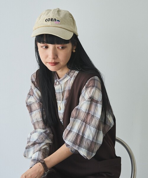 coen（コーエン）の「REVERSEWARMVネックジャンパースカート（ジャンパースカート・レディース・ダークブラウン/ダークグレー/ブラック/ナチュラル・L/M）」の8枚目の写真