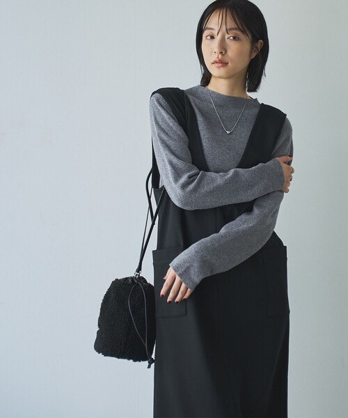 coen（コーエン）の「REVERSEWARMVネックジャンパースカート（ジャンパースカート・レディース・ダークブラウン/ダークグレー/ブラック/ナチュラル・L/M）」の15枚目の写真