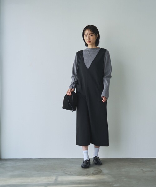 coen（コーエン）の「REVERSEWARMVネックジャンパースカート（ジャンパースカート・レディース・ダークブラウン/ダークグレー/ブラック/ナチュラル・L/M）」の17枚目の写真