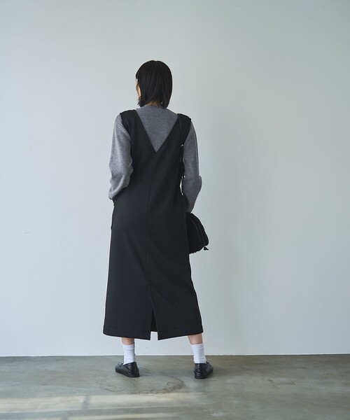 coen（コーエン）の「REVERSEWARMVネックジャンパースカート（ジャンパースカート・レディース・ダークブラウン/ダークグレー/ブラック/ナチュラル・L/M）」の20枚目の写真