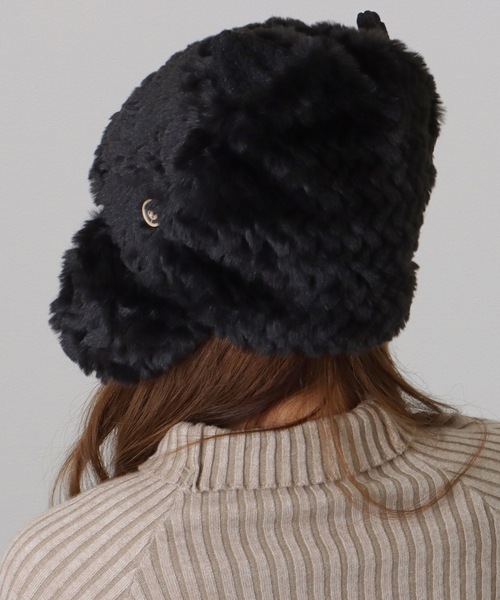 セール】アニマル 耳付き 2WAY ファー キャップ（ニットキャップ