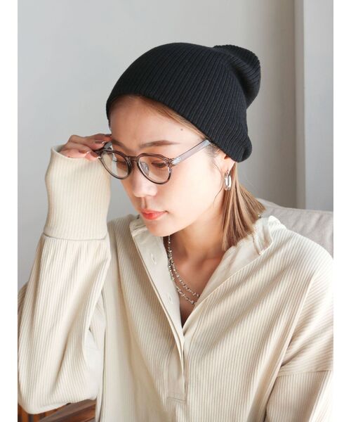 Ungrid（アングリッド）の「リブ編みニット帽（ニットキャップ/ビーニー・レディース・チャコールグレー/ブラック/ライトグレー・FREE）」の10枚目の写真