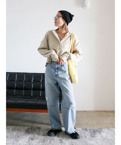 Ungrid（アングリッド）の「リブ編みニット帽（ニットキャップ/ビーニー・レディース・チャコールグレー/ブラック/ライトグレー・FREE）」の13枚目の写真