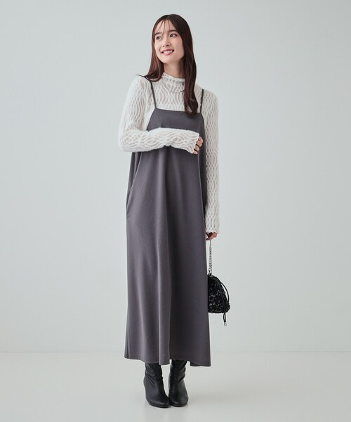 Cutie Blonde(キューティーブロンド)の「【S-LL/洗える】レイヤードコーデに ふわふわフェザー調ウェーブ柄インナー(Tシャツ/カットソー・レディース・ホワイト/ブラック/グレー・01/02/03/04)」の21枚目の写真