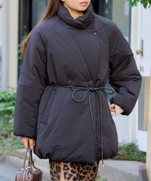 RAY CASSIN（レイカズン）の「【マルチWAY】テーラー中綿ジャケット（ダウンジャケット/コート・レディース・グレー系その他2/ブラック/アイボリー・FREE）」の14枚目の写真