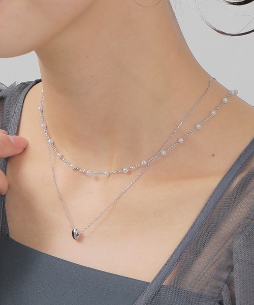 Kana（カナ）の「華奢 メタル ニュアンス パール 2連 ネックレス パーティー 結婚式 お呼ばれ オケージョン（ネックレス・レディース・シルバー/ゴールド・フリー）」の18枚目の写真