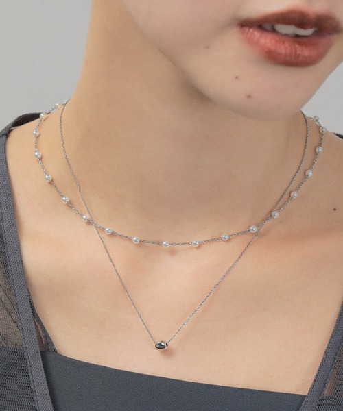 Kana（カナ）の「華奢 メタル ニュアンス パール 2連 ネックレス パーティー 結婚式 お呼ばれ オケージョン（ネックレス・レディース・シルバー/ゴールド・フリー）」の17枚目の写真