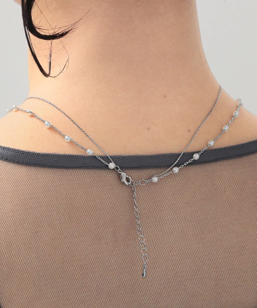 Kana（カナ）の「華奢 メタル ニュアンス パール 2連 ネックレス パーティー 結婚式 お呼ばれ オケージョン（ネックレス・レディース・シルバー/ゴールド・フリー）」の16枚目の写真