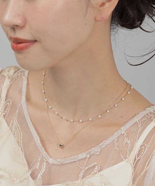 Kana（カナ）の「華奢 メタル ニュアンス パール 2連 ネックレス パーティー 結婚式 お呼ばれ オケージョン（ネックレス・レディース・シルバー/ゴールド・フリー）」の14枚目の写真