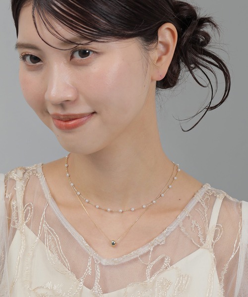 Kana（カナ）の「華奢 メタル ニュアンス パール 2連 ネックレス パーティー 結婚式 お呼ばれ オケージョン（ネックレス・レディース・シルバー/ゴールド・フリー）」の15枚目の写真