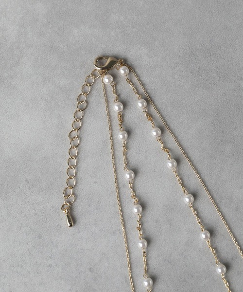 Kana（カナ）の「華奢 メタル ニュアンス パール 2連 ネックレス パーティー 結婚式 お呼ばれ オケージョン（ネックレス・レディース・シルバー/ゴールド・フリー）」の3枚目の写真