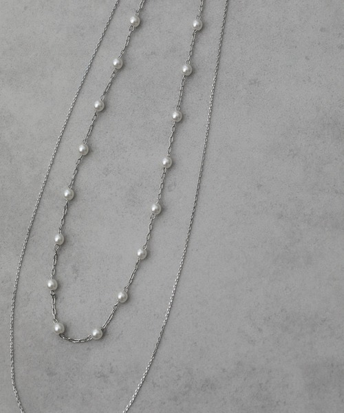 Kana（カナ）の「華奢 メタル ニュアンス パール 2連 ネックレス パーティー 結婚式 お呼ばれ オケージョン（ネックレス・レディース・シルバー/ゴールド・フリー）」の6枚目の写真