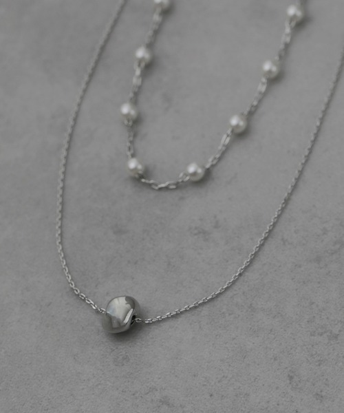 Kana（カナ）の「華奢 メタル ニュアンス パール 2連 ネックレス パーティー 結婚式 お呼ばれ オケージョン（ネックレス・レディース・シルバー/ゴールド・フリー）」の10枚目の写真