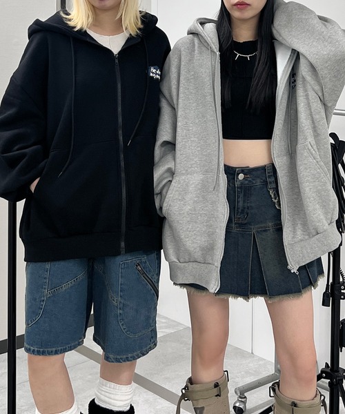 Figments（フィグメンツ）の「メッセージプリントZIPパーカー（パーカー・メンズ・ブラック/杢グレー・FREE）」の13枚目の写真