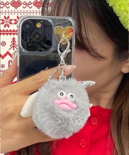 ♡ゆきんこ♡　ふわコロショルダー　ユキエモン4点セット 1/6ドール又は1/12ドールサイズカゴバッグ『ピンクワイン持ち手