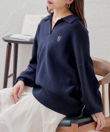 ダブルカラースキッパーニット