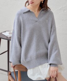ダブルカラースキッパーニット