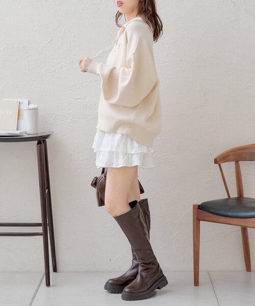 CHICO 大人気完売 ダブルカラースキッパーニット ダブルカラースキッパーニット（ニット/セーター）｜Chico（チコ