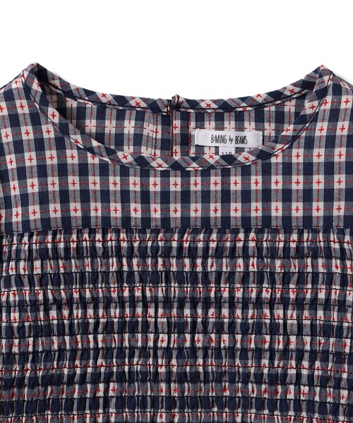 美品 サードマガジン ブラウス ギンガムチェック シャーリング 水色 CAHLUMN/カウラム Magazine Pocket Broad Shirt(Gingham