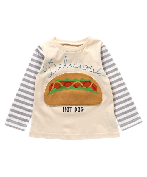 BIT'Z（ビッツ）の「FOODポケッタブル長袖Tシャツ（Tシャツ/カットソー・キッズ・キナリ/ブルー・80/90/95/100/110/120）」の2枚目の写真