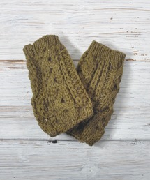 HIGHLAND 2000（ハイランドトゥーサウザンド）の「【HIGHLAND2000 ハイランド2000】 SOLID MITTEN ブリティッシュウール ケーブル編み オープンフィンガーミトン 無地（手袋）」