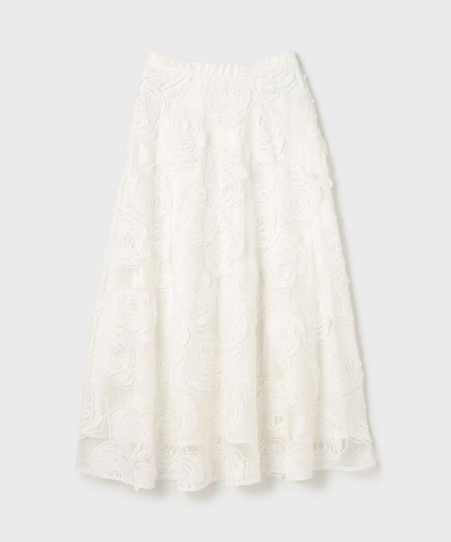 GRACE CONTINENTAL（グレースコンチネンタル）の「ローズ刺繍フレアスカート（スカート・レディース・ホワイト/ブラック・36/38）」の16枚目の写真
