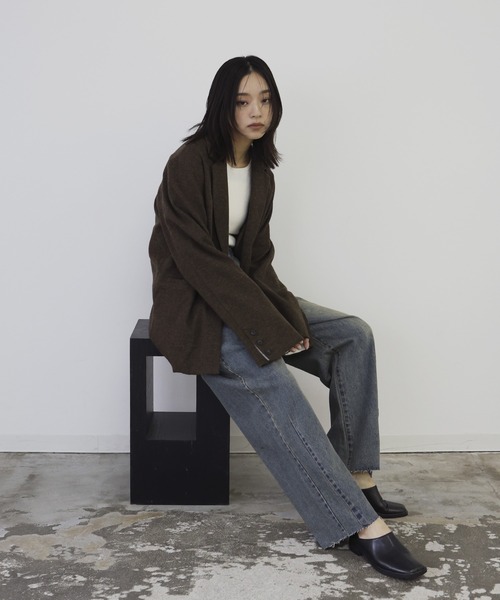hellam(へラム)の「ウエストホックタックデニム(デニムパンツ・レディース・ブラック/ブルー・MEDIUM/SMALL)」の15枚目の写真