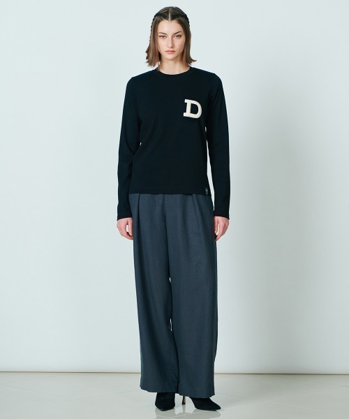 DOUBLE STANDARD CLOTHING(ダブルスタンダードクロージング)の「Dロゴ刺繍ロングスリーブTシャツ(WEB限定)(Tシャツ/カットソー・レディース・オフホワイト/ブラック/サックスブルー・FREE)」の15枚目の写真