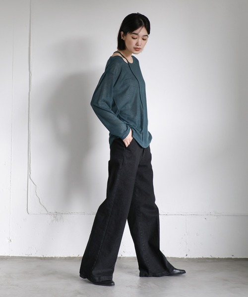 COMPAGNIA ITALIANA⭐︎アシンメトリー　トップス   送料込み 秋はインナーで活躍】デザインアシンメトリータンクトップ