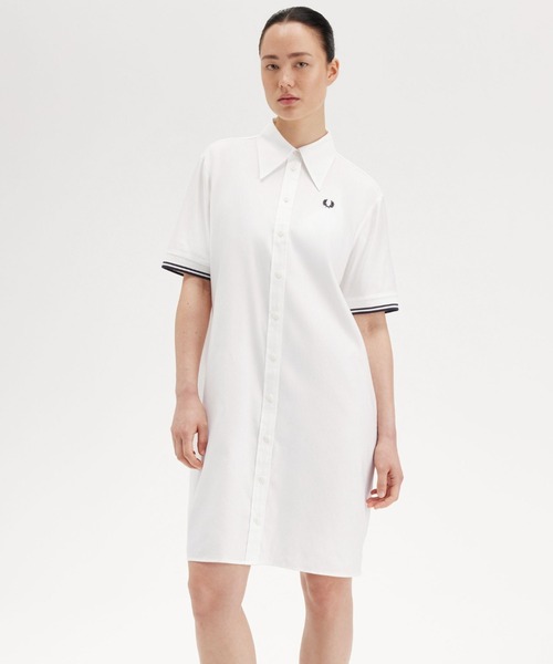 セール】Tipped Shirt Dress／ティップラインシャツワンピース