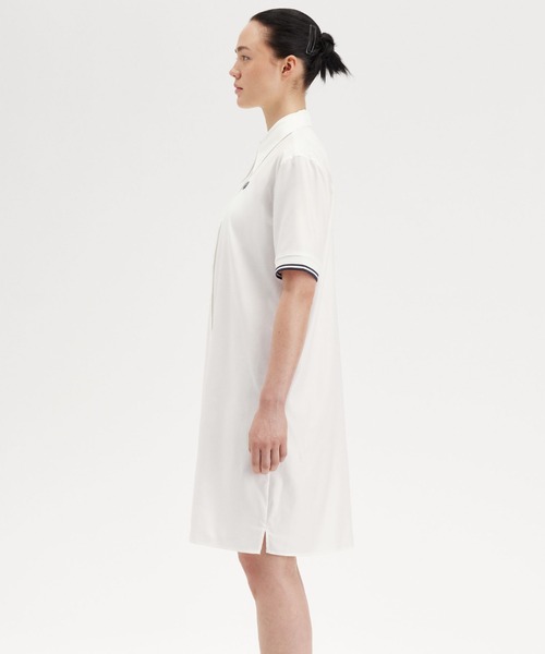【フレッドペリー】プルオーバーシャツワンピース コットン 白 FRED PERRY - 【フレッドペリー】プルオーバーシャツワンピース