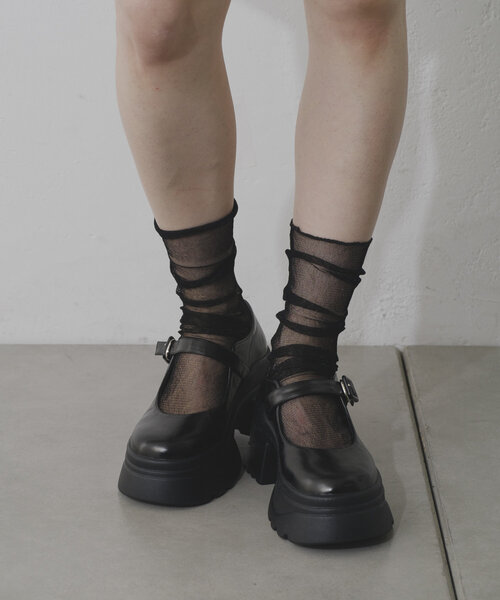 Kastane(カスタネ)の「ラメシアーソックス(ソックス/靴下・レディース・ホワイト/ブラック・FREE)」の3枚目の写真