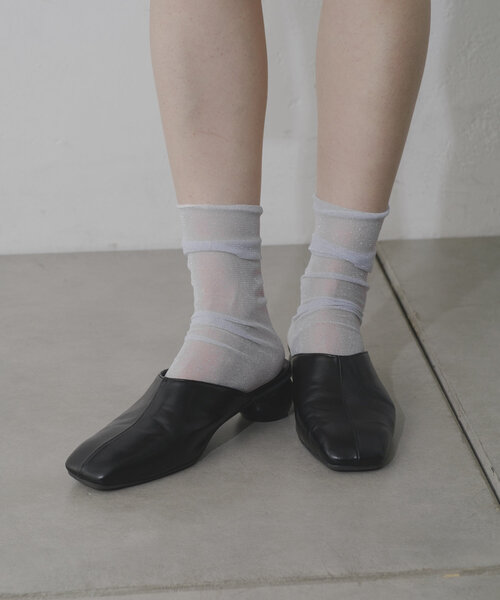Kastane(カスタネ)の「ラメシアーソックス(ソックス/靴下・レディース・ホワイト/ブラック・FREE)」の5枚目の写真